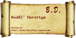 Bodó Dorottya névjegykártya